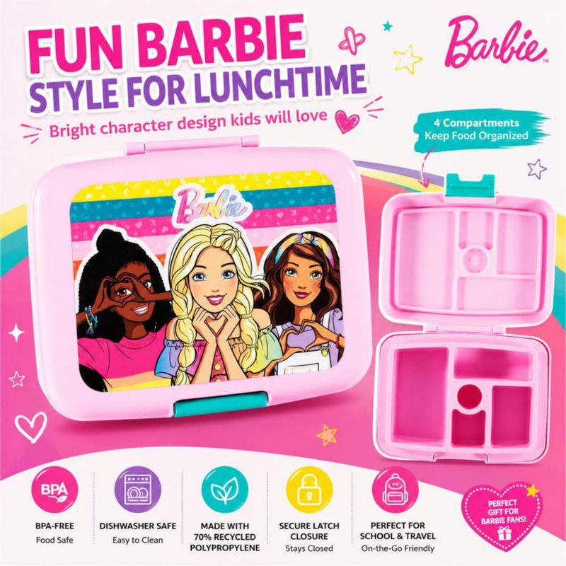 Lonchera estilo bento AI ACCESSORY INNOVATIONS 20x15x6 cm Barbie