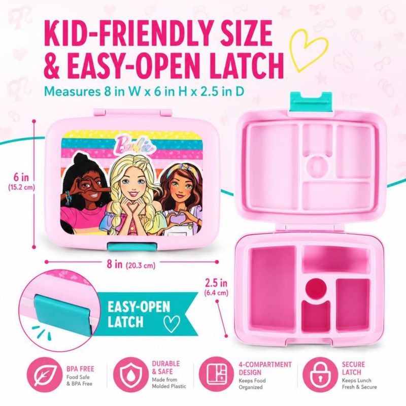 Lonchera estilo bento AI ACCESSORY INNOVATIONS 20x15x6 cm Barbie