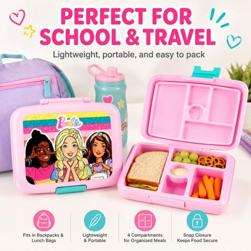 Lonchera estilo bento AI ACCESSORY INNOVATIONS 20x15x6 cm Barbie