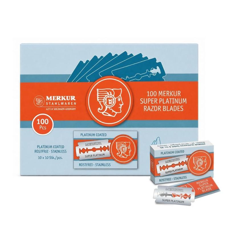 Cuchillas de Afeitar MERKUR Super Platinum con Teflón - 100 uds