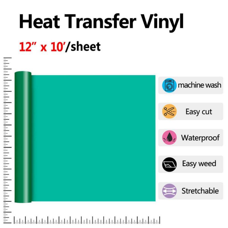 Vinilo termotransferible RENLI·TONG 30 cm x 3 m Verde (aplicable con plancha)