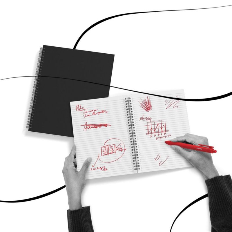 Cuaderno TRU RED Mediano 80 Hojas Rayadas con Encuadernación de Alambre