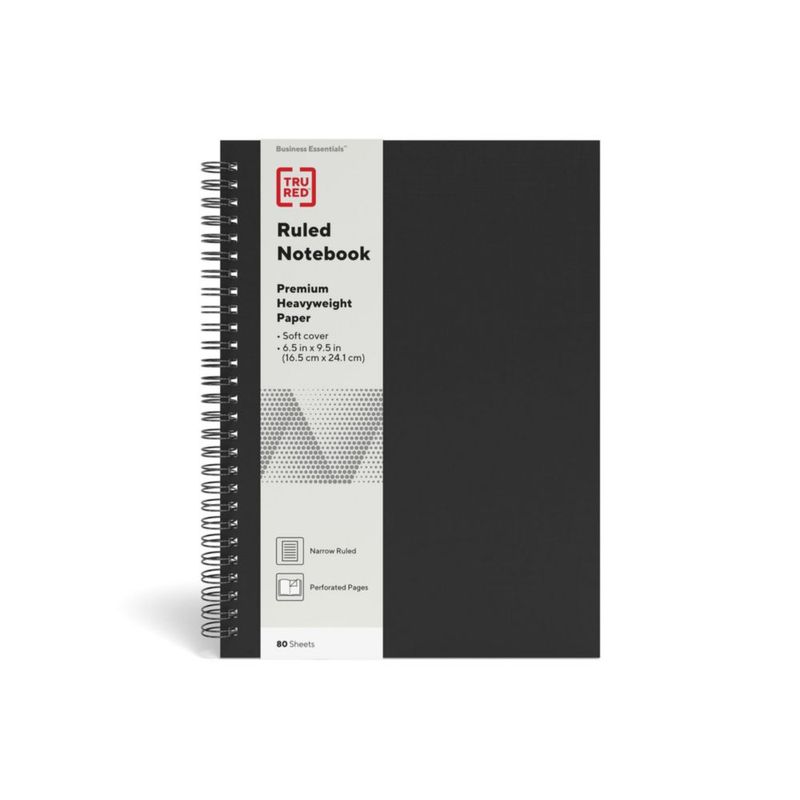 Cuaderno TRU RED Mediano 80 Hojas Rayadas con Encuadernación de Alambre