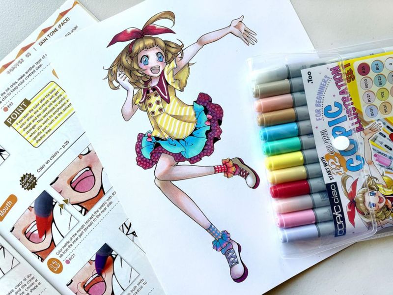 Set de 12 marcadores Copic Ciao con libro de ilustración