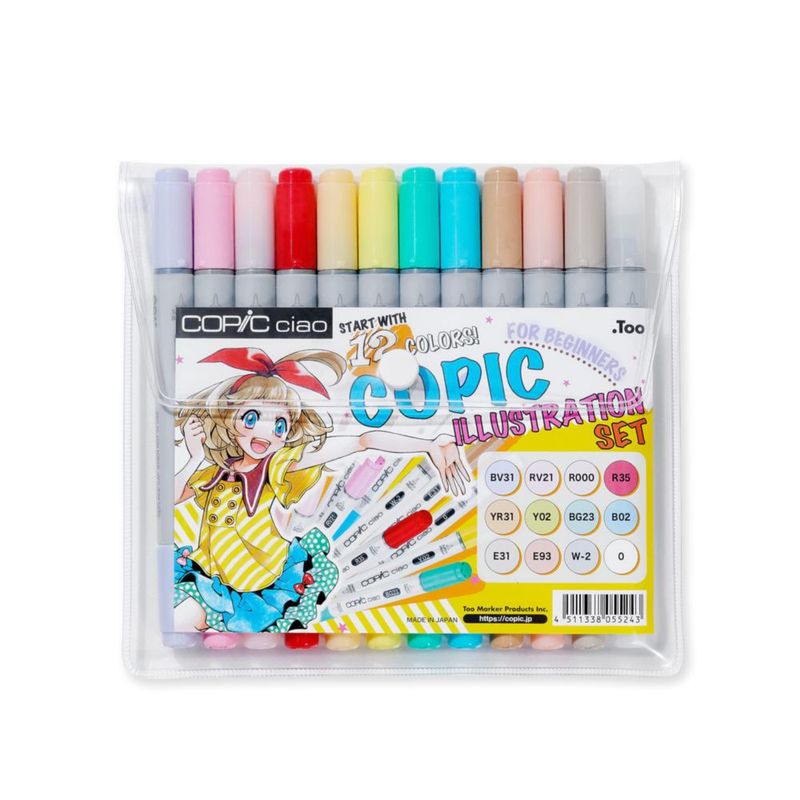 Set de 12 marcadores Copic Ciao con libro de ilustración