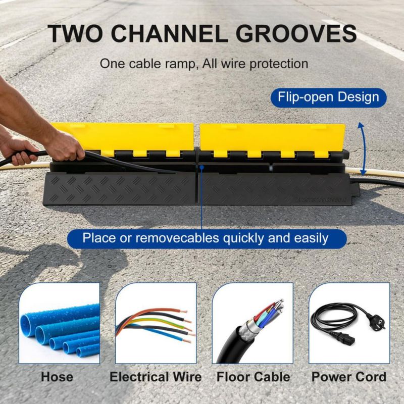 Protector de cables CXCRY 78 cm 2 canales plegable pack de 3