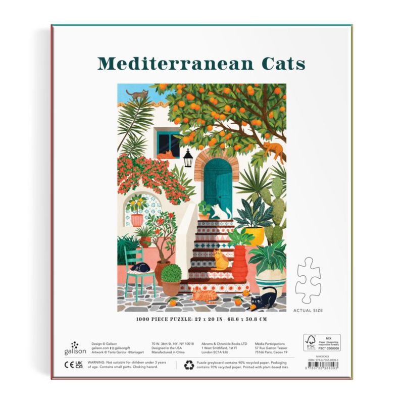 Rompecabezas Galison Gatos del Mediterráneo 1000 piezas