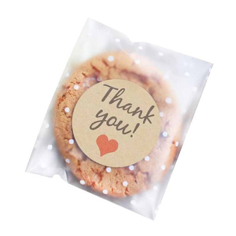 Bolsas para galletas FLYTT 10 cm con lunares blancos – 100 unidades