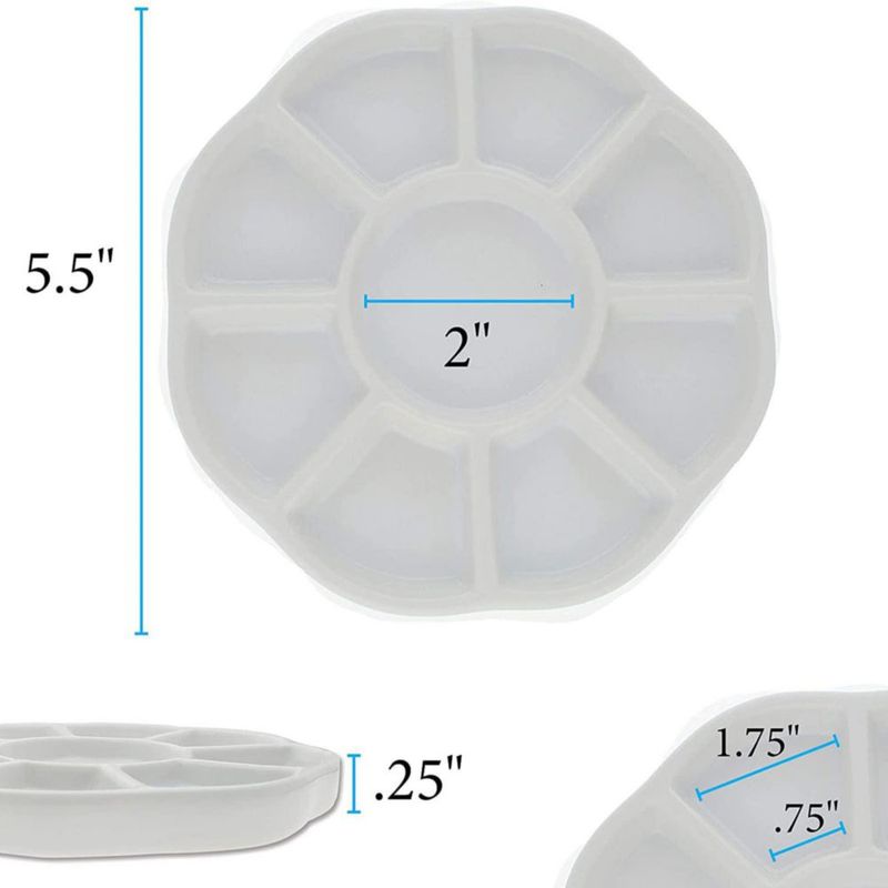 Paleta Gemerglity de cerámica para acuarela con diseño de flor de 13 cm