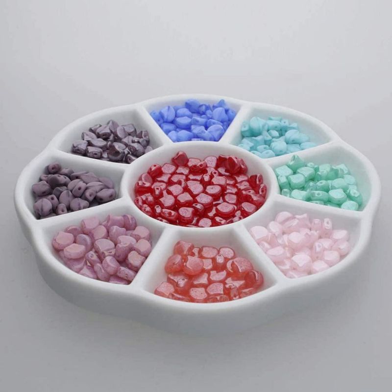 Paleta Gemerglity de cerámica para acuarela con diseño de flor de 13 cm
