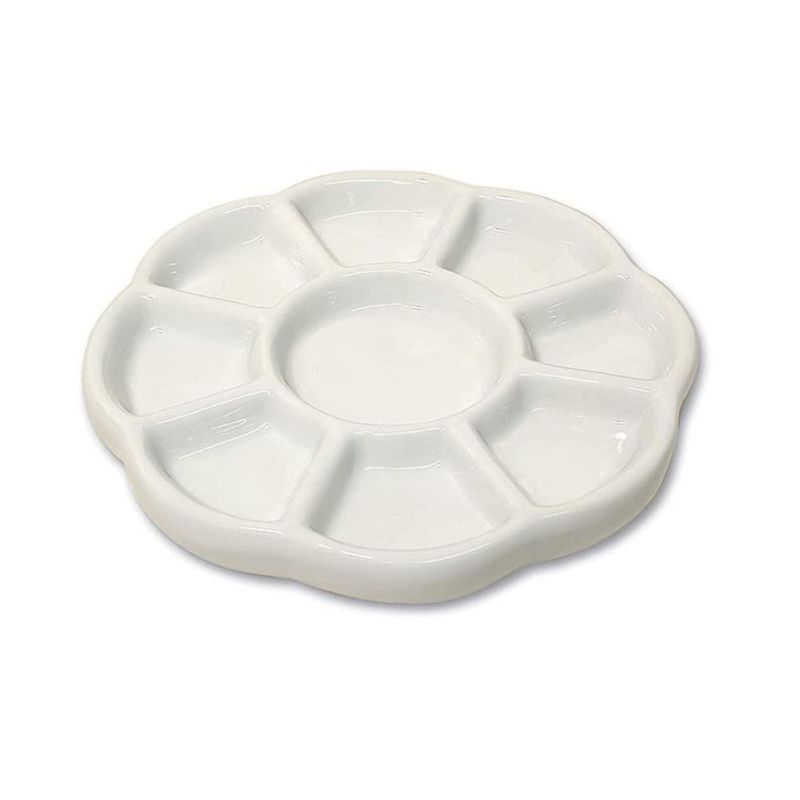 Paleta Gemerglity de cerámica para acuarela con diseño de flor de 13 cm