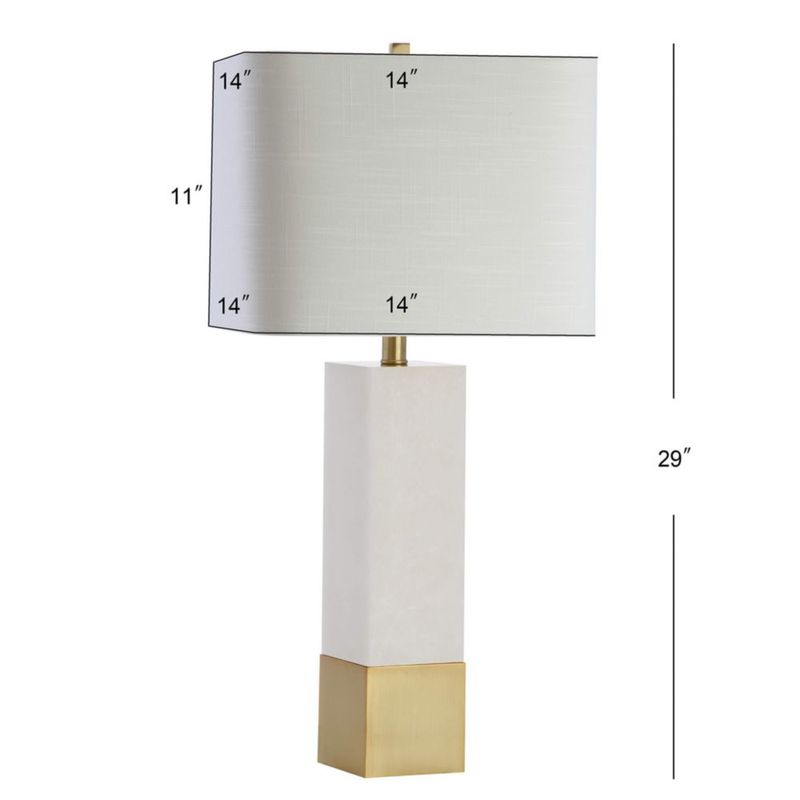 Lámpara de mesa JONATHAN Y 74 cm en latón dorado y blanco