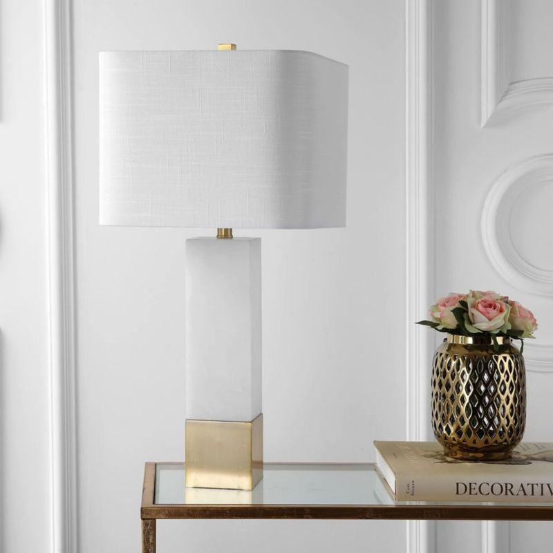 Lámpara de mesa JONATHAN Y 74 cm en latón dorado y blanco