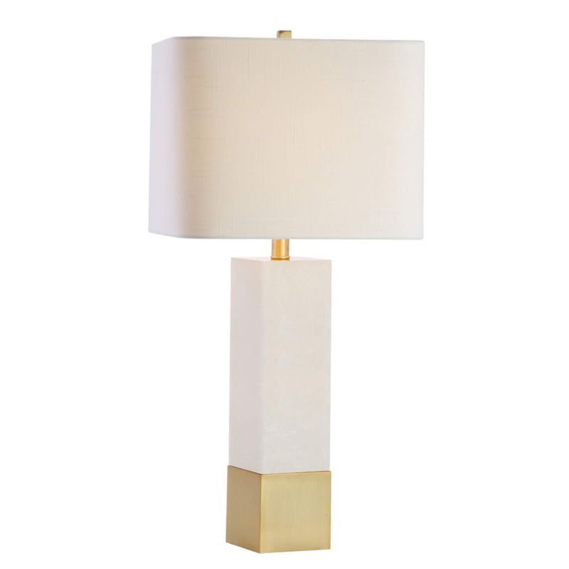 Lámpara de mesa JONATHAN Y 74 cm en latón dorado y blanco