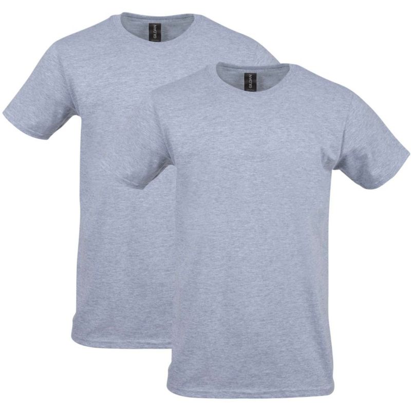 Camiseta Gildan G64000 Gris Deportivo Pack de 2 - Talla XL