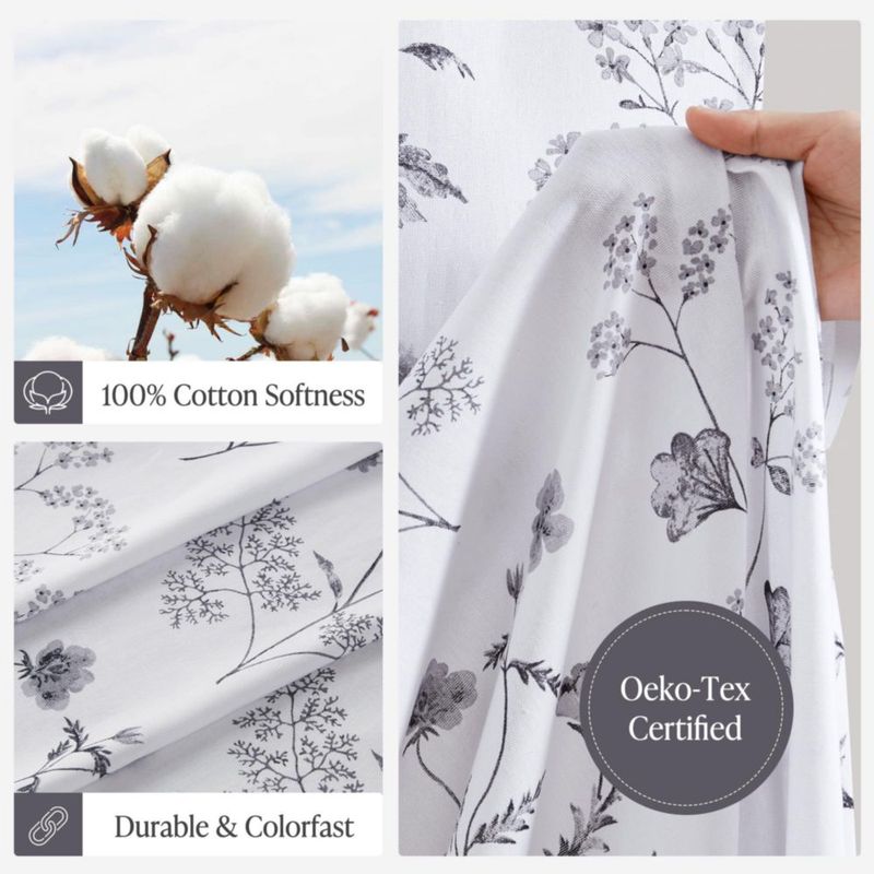Cortina de ducha Martha Stewart 183x183 cm floral negra