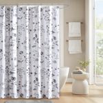 Cortina de ducha Martha Stewart 183x183 cm floral negra