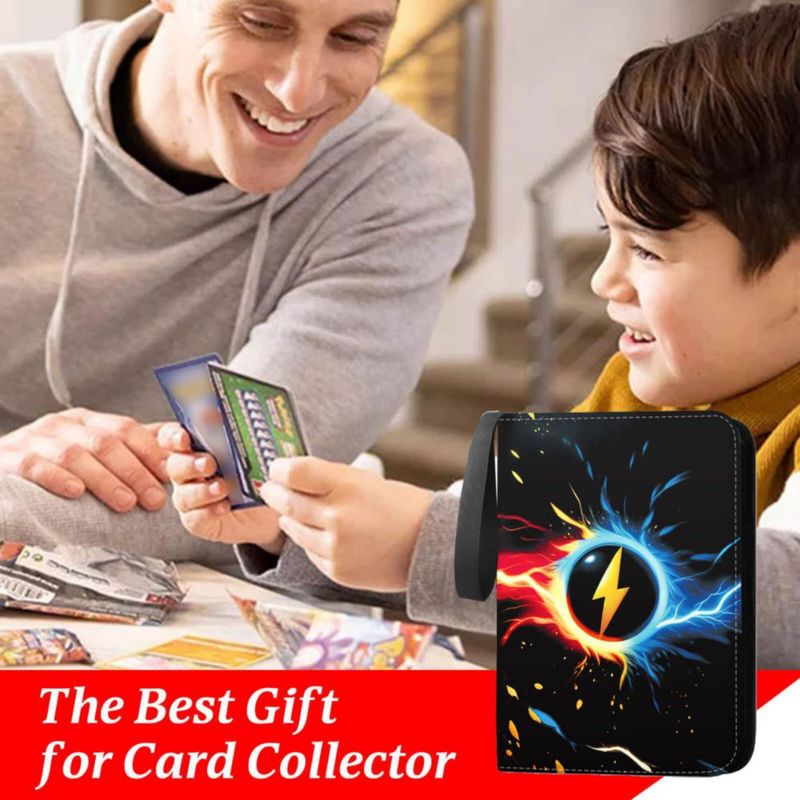 Carpeta de cartas Karjiang 400 bolsillos negro de cuero PU