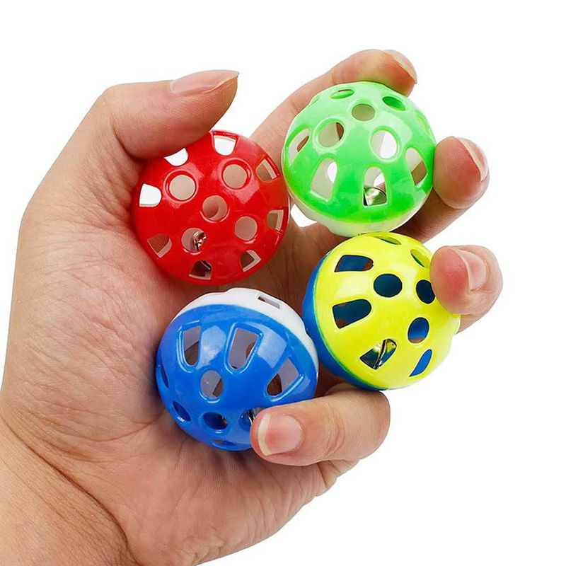 Bola de juguete para gato VOVIGGOL 4 cm paquete de 12 con campanilla