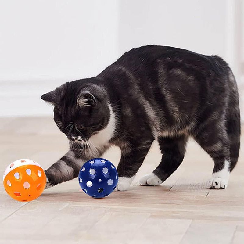 Bola de juguete para gato VOVIGGOL 4 cm paquete de 12 con campanilla