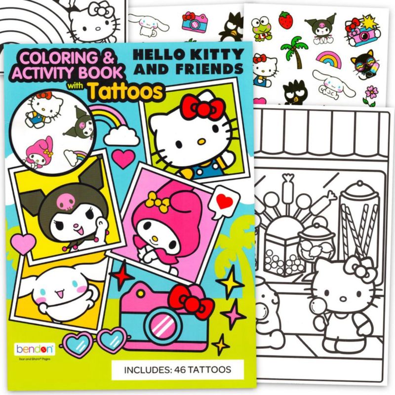 Libro para colorear Hello Kitty 48 páginas con tatuajes