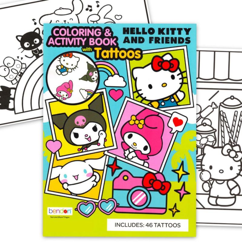 Libro para colorear Hello Kitty 48 páginas con tatuajes
