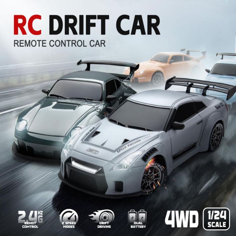Coche RC de Drift Nowzeth 1/24 Control Remoto Gris
