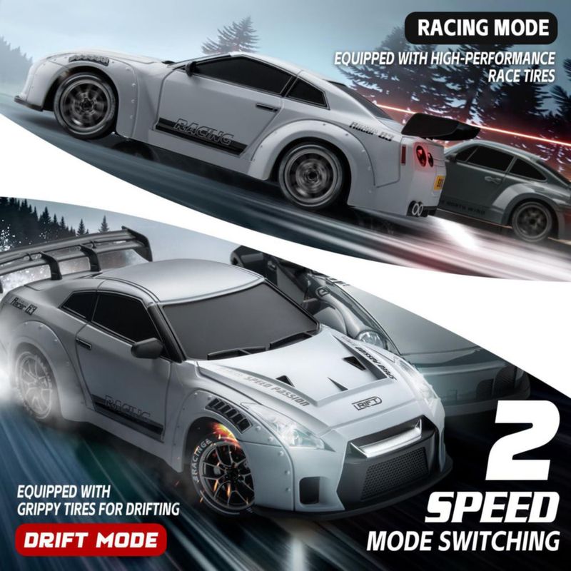Coche RC de Drift Nowzeth 1/24 Control Remoto Gris