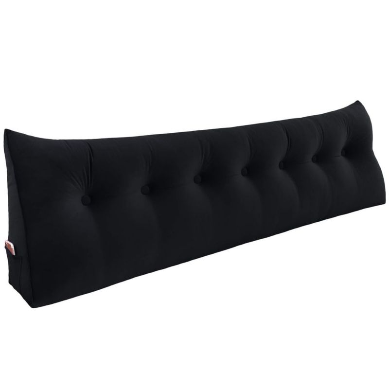 Almohada de Cabecera WOWMAX King Negro Terciopelo 20 cm