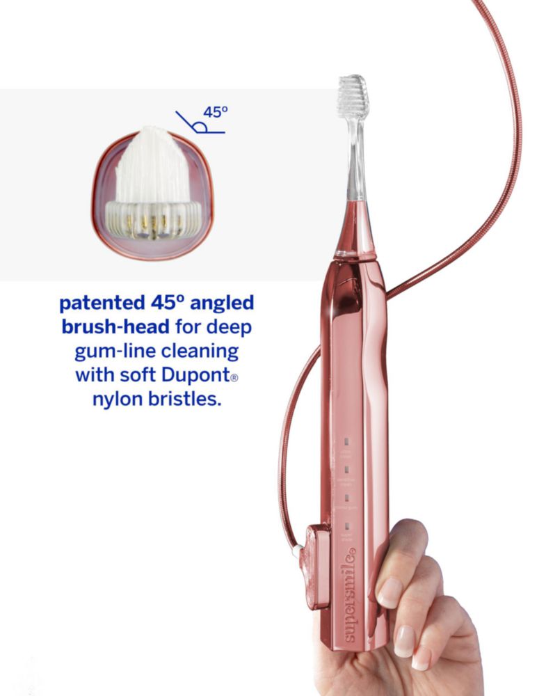 Supersmile Zina45 Deluxe Sonic Pulse - Cepillo de dientes recargable en oro rosa