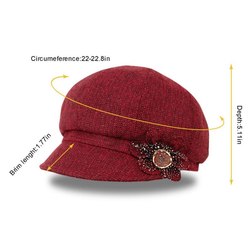 Sombrero Boina Visera Juiterchy 56‑59 cm con Hebilla de Flores