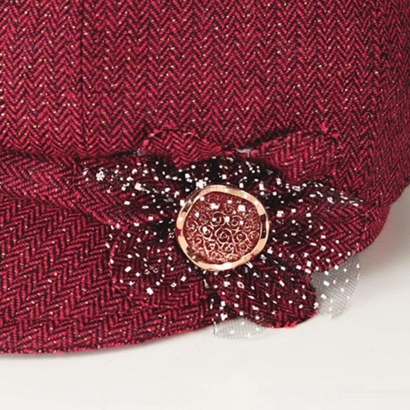 Sombrero Boina Visera Juiterchy 56‑59 cm con Hebilla de Flores