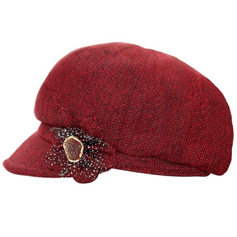 Sombrero Boina Visera Juiterchy 56‑59 cm con Hebilla de Flores