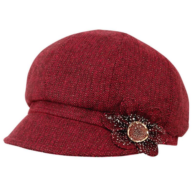 Sombrero Boina Visera Juiterchy 56‑59 cm con Hebilla de Flores