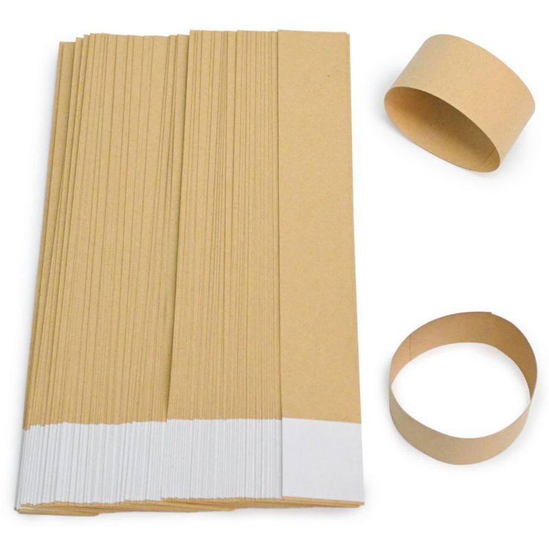 Cintas de Papel Kraft para Billetes LLIKED Pack de 120 (20 × 3 cm) Sin Imprimir