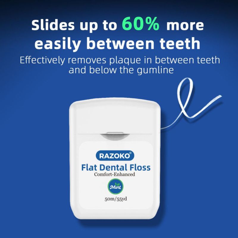 Hilo dental plano Flat Mint RAZOKO 4 unidades (50 m)