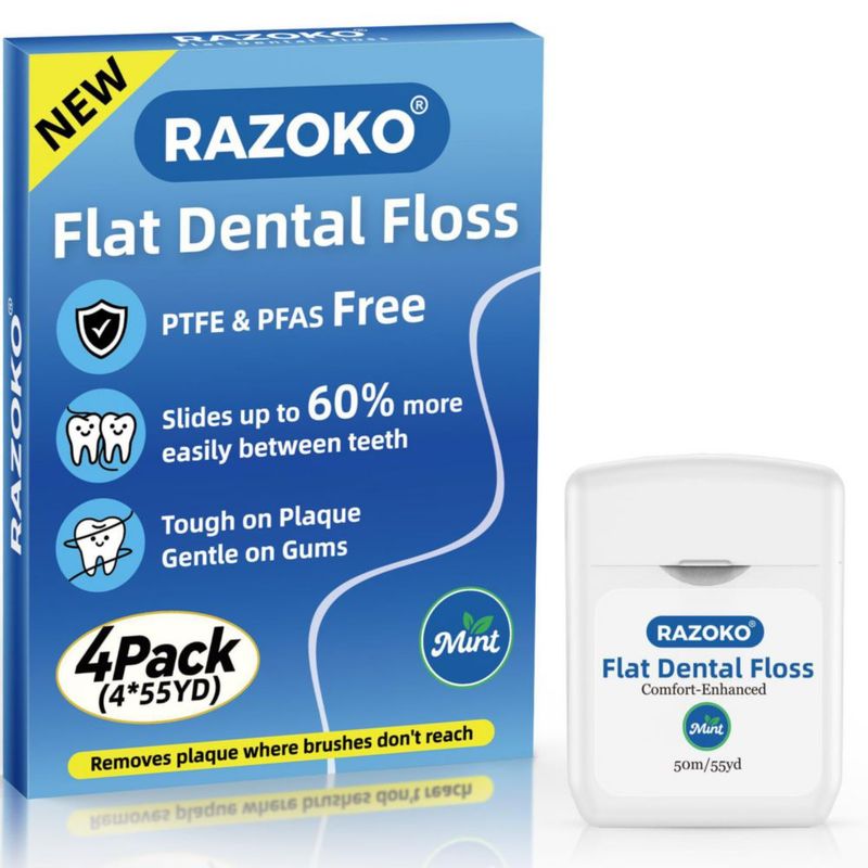 Hilo dental plano Flat Mint RAZOKO 4 unidades (50 m)