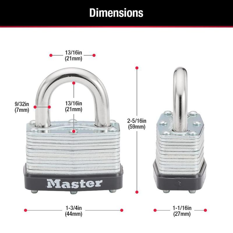 Candado Master Lock 07 cm plateado con grillete de liberación