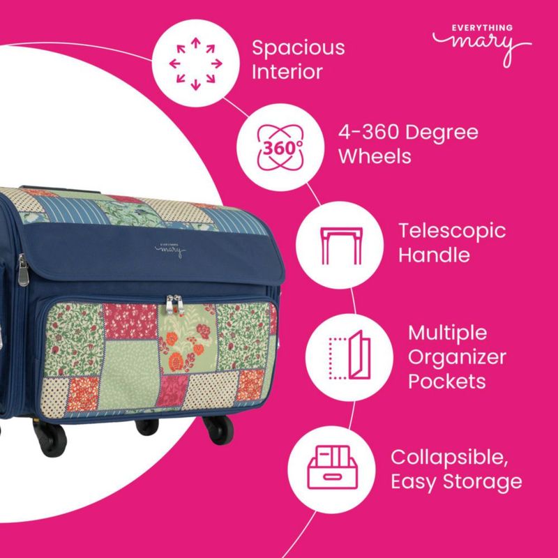 Estuche de costura Everything Mary XL 49 cm con ruedas acolchadas