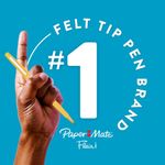 Pluma de punta de fieltro Paper Mate 07 mm Negro - 8 unidades
