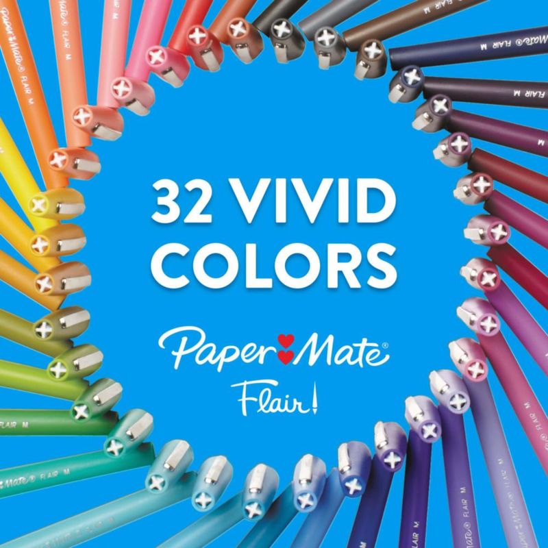Pluma de punta de fieltro Paper Mate 07 mm Negro - 8 unidades