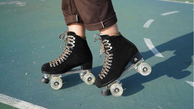Patines de ruedas Moxi Panther de gamuza negra talla 3