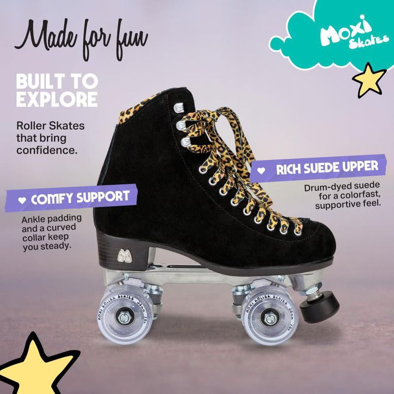Patines de ruedas Moxi Panther de gamuza negra talla 3