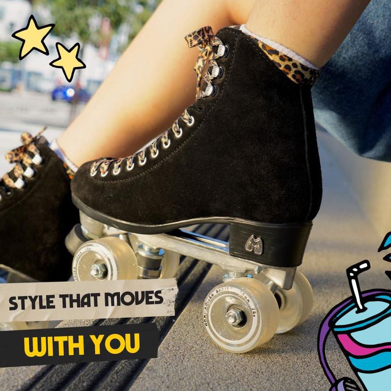 Patines de ruedas Moxi Panther de gamuza negra talla 3