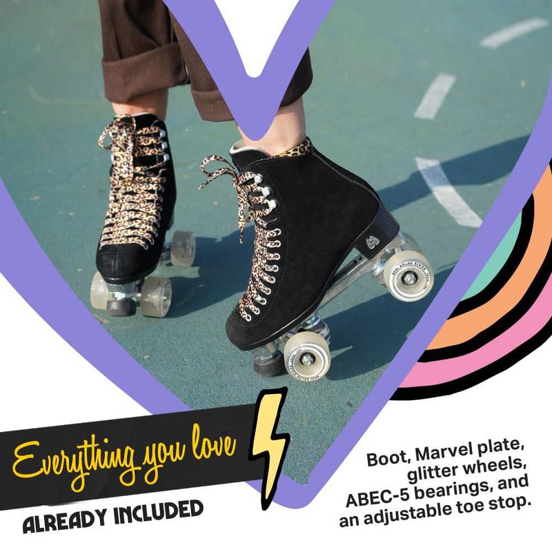 Patines de ruedas Moxi Panther de gamuza negra talla 3
