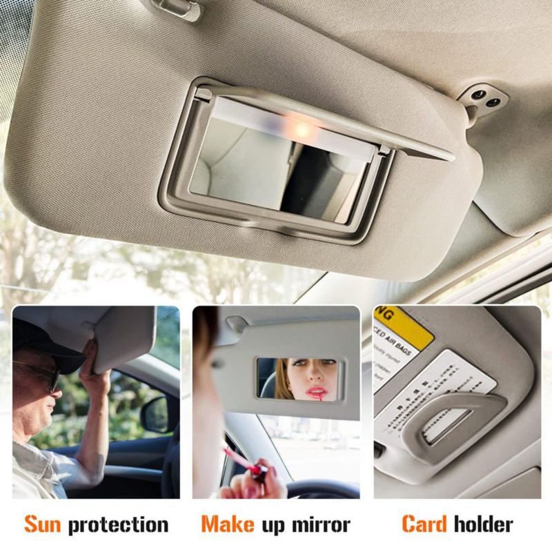 Visera solar izquierda y derecha Aeagle para Nissan Altima 2013‑2018 Beige con luz de vanidad