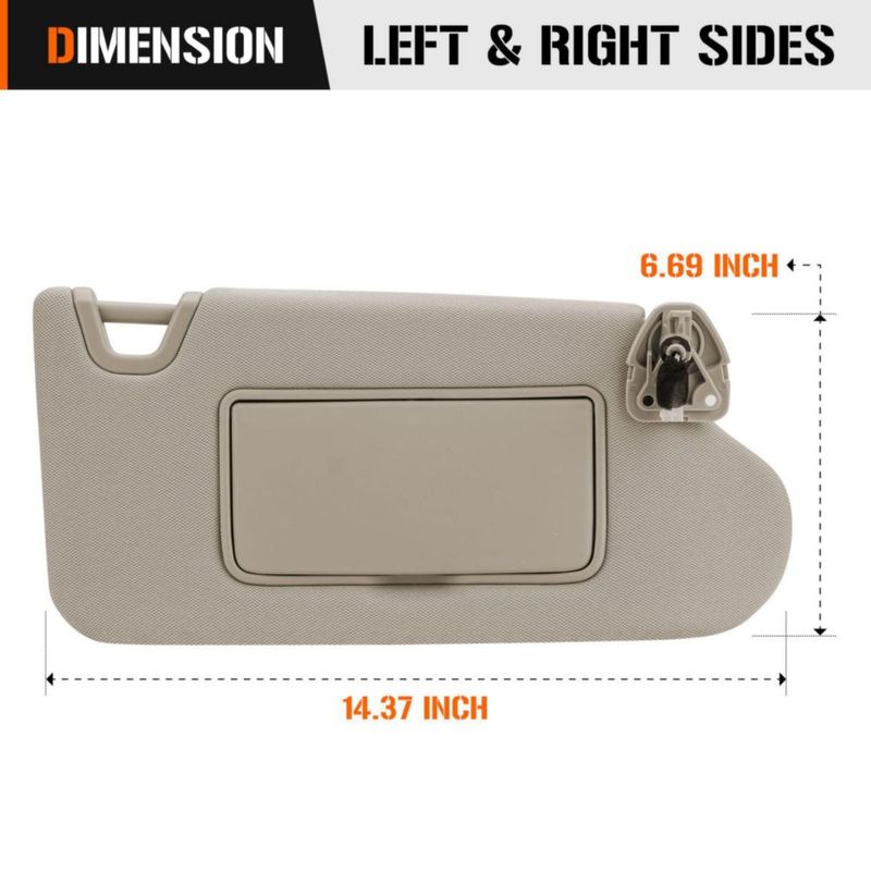 Visera solar izquierda y derecha Aeagle para Nissan Altima 2013‑2018 Beige con luz de vanidad