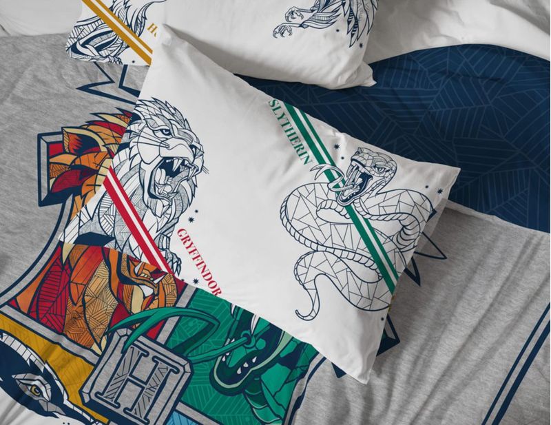 Juego de ropa de cama Jay Franco Queen 7 piezas Gris Harry Potter