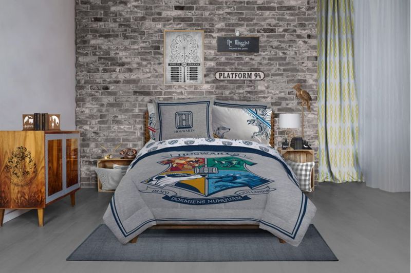 Juego de ropa de cama Jay Franco Queen 7 piezas Gris Harry Potter