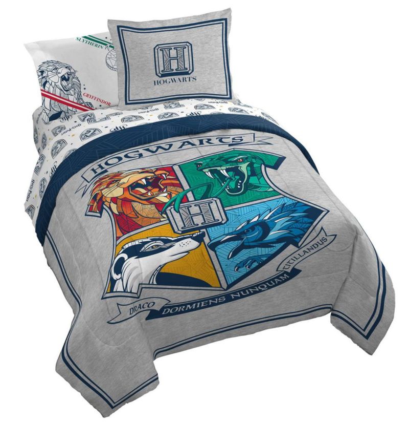 Juego de ropa de cama Jay Franco Queen 7 piezas Gris Harry Potter